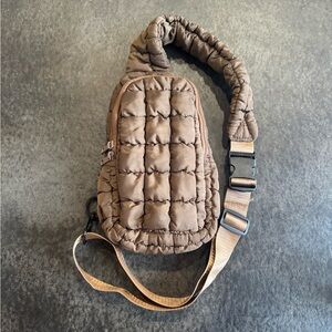 Brown Quilted Crossbody Bag